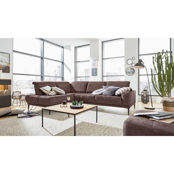 Interliving Sofa Serie 4250 – Ecksofa brauner Bezug Brisbane 9591 – Stellfläche ca. 215 x 285 cm