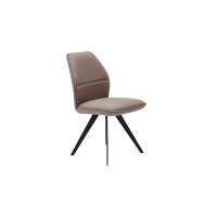 Interliving Esszimmer Serie 5102 – Polsterstuhl mit Drehfunktion sandfarbene Mikrofaser Atlantis 914 & schwarzes Eisen