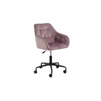Drehstuhl Brooke pastellrosa Samt Vic 18 & schwarzes...