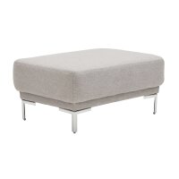 Interliving Sofa Serie 4251 – Polsterhocker hellgraues Flachgewebe Sneak 149 & silberfarbene Metallfüße – ca. 95 x 65 cm