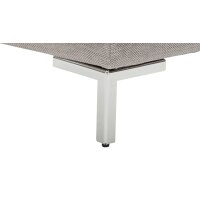 Interliving Sofa Serie 4251 – Polsterhocker hellgraues Flachgewebe Sneak 149 & silberfarbene Metallfüße – ca. 95 x 65 cm