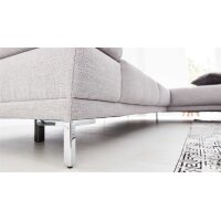 Interliving Sofa Serie 4251 – Ecksofa stahlfarbenes Flachgewebe Sneak 149 & silberfarbene Metallfüße – Stellfläche ca. 300 x 225 cm