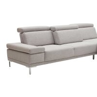 Interliving Sofa Serie 4251 – Ecksofa stahlfarbenes Flachgewebe Sneak 149 & silberfarbene Metallfüße – Stellfläche ca. 300 x 225 cm