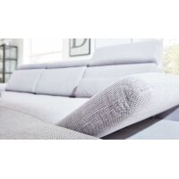 Interliving Sofa Serie 4251 – Ecksofa stahlfarbenes Flachgewebe Sneak 149 & silberfarbene Metallfüße – Stellfläche ca. 300 x 225 cm