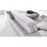 Interliving Sofa Serie 4251 – Ecksofa stahlfarbenes Flachgewebe Sneak 149 & silberfarbene Metallfüße – Stellfläche ca. 300 x 225 cm