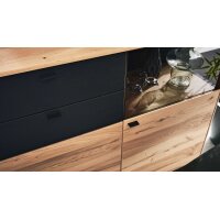 Interliving Esszimmer Serie 5604 - Sideboard Anthrazit & Eiche rustico- drei Türen, zwei Schubladen