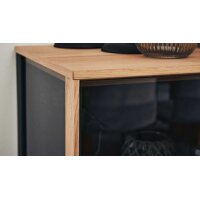 Interliving Esszimmer Serie 5604 - Sideboard Anthrazit & Eiche rustico- drei Türen, zwei Schubladen