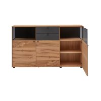 Interliving Esszimmer Serie 5604 - Sideboard Anthrazit & Eiche rustico- drei Türen, zwei Schubladen