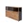 Interliving Esszimmer Serie 5604 - Sideboard Anthrazit & Eiche rustico- drei Türen, zwei Schubladen