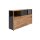 Interliving Esszimmer Serie 5604 - Sideboard Anthrazit & Eiche rustico- drei Türen, zwei Schubladen