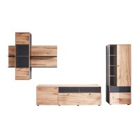 Interliving Esszimmer Serie 5604 - Wohnwand Eiche rustico & Anthrazit - fünfteilig, Breite ca. 365 cm