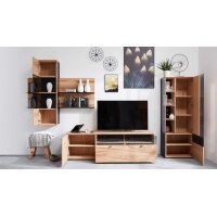 Interliving Esszimmer Serie 5604 - Wohnwand Eiche rustico & Anthrazit - fünfteilig, Breite ca. 365 cm