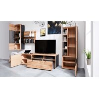 Interliving Esszimmer Serie 5604 - Wohnwand Eiche rustico & Anthrazit - fünfteilig, Breite ca. 365 cm
