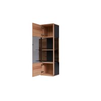 Interliving Esszimmer Serie 5604 - Hängevitrine Eiche rustico & Anthrazit - links, eine Tür