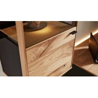 Interliving Esszimmer Serie 5604 - Hängevitrine Eiche rustico & Anthrazit - links, eine Tür