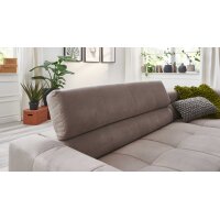 SOFAkultur Programm SK 745 2.0 - Ecksofa silberfarbener Bezug Velvet - Stellfläche ca. 276 x 219 cm