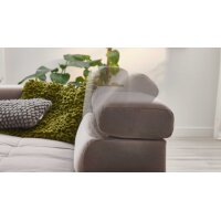 SOFAkultur Programm SK 745 2.0 - Ecksofa silberfarbener Bezug Velvet - Stellfläche ca. 276 x 219 cm