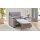 Modulmaster MM-PP1009 - Polstersessel mit Hocker graue Mikrofaser Holiday & schwarze Holzfüße