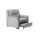 Modulmaster MM-PP1009 - Polstersessel mit Hocker graue Mikrofaser Holiday & schwarze Holzfüße