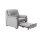 Modulmaster MM-PP1009 - Polstersessel mit Hocker graue Mikrofaser Holiday & schwarze Holzfüße