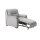 Modulmaster MM-PP1009 - Polstersessel mit Hocker graue Mikrofaser Holiday & schwarze Holzfüße