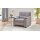 Modulmaster MM-PP1009 - Polstersessel mit Hocker graue Mikrofaser Holiday & schwarze Holzfüße
