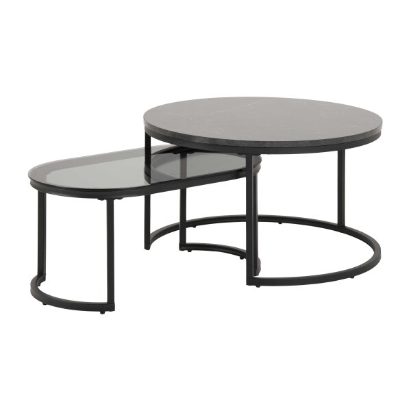 Couchtisch-Set Spiro Schwarz – zweiteilig