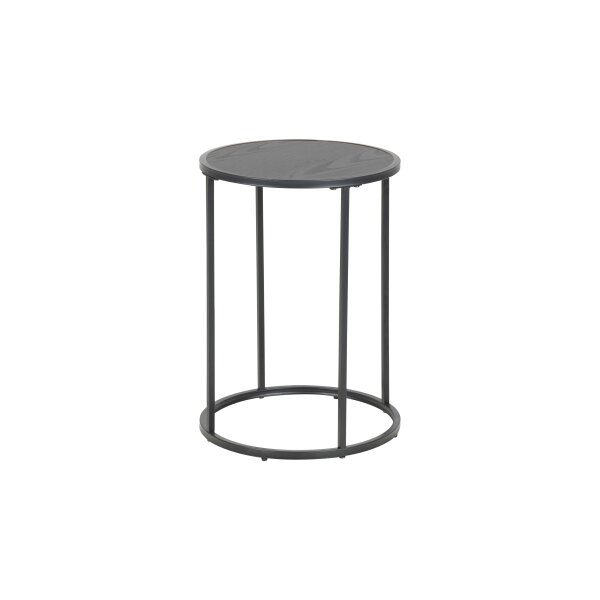 Beistelltisch Seaford im Industrielook schwarze Esche – Durchmesser ca. 40 cm
