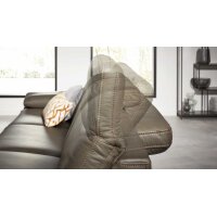 Interliving Sofa Serie 4054 – Ecksofa steingrauer LongLife-Leder Vivre & schwarze Metallfüße – Stellfläche ca. 347 x 176 cm