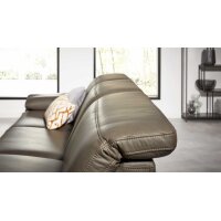 Interliving Sofa Serie 4054 – Ecksofa steingrauer LongLife-Leder Vivre & schwarze Metallfüße – Stellfläche ca. 347 x 176 cm