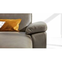 Interliving Sofa Serie 4054 – Ecksofa steingrauer LongLife-Leder Vivre & schwarze Metallfüße – Stellfläche ca. 347 x 176 cm