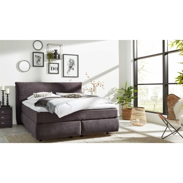 Interliving Bettsystem Serie 1414 - Boxspringbett dunkelgrauer Stoffbezug ENF 09 - Liegefläche ca. 180 x 200 cm