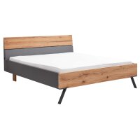 Interliving Schlafzimmer Serie 1025 – Komplettzimmer Graphit & Balkeneiche gehackt - vierteilig, Liegefläche ca. 180 x 200 cm