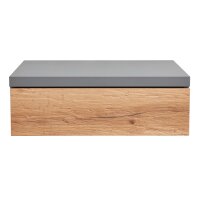 Interliving Schlafzimmer Serie 1025 – Hängekonsole links, eine Schublade - Graphit & Balkeneiche gehackt