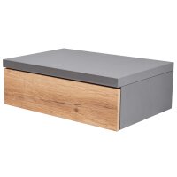 Interliving Schlafzimmer Serie 1025 – Hängekonsole links, eine Schublade - Graphit & Balkeneiche gehackt