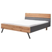 Interliving Schlafzimmer Serie 1025 – Bettgestell Graphit & Balkeneiche gehackt - Liegefläche ca. 180 x 200 cm