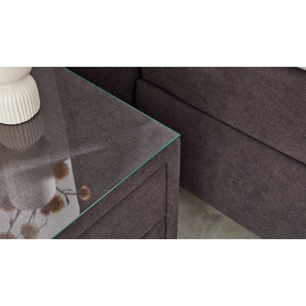 Interliving Bettsystem Serie 1414 - Glasauflage Klarglas - ca. 50 x 55 cm