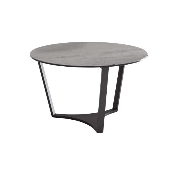 Interliving Couchtisch Serie 6208 - Couchtisch titanfarbene Keramik & schwarzer Stahl - Durchmesser ca. 75 cm