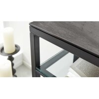 Interliving Couchtisch Serie 6210 - Konsoltisch zementgraue Keramik & schwarzer Stahl - ca. 100 x 38 cm
