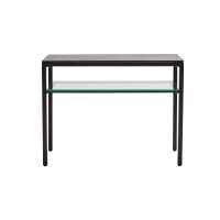 Interliving Couchtisch Serie 6210 - Konsoltisch zementgraue Keramik & schwarzer Stahl - ca. 100 x 38 cm