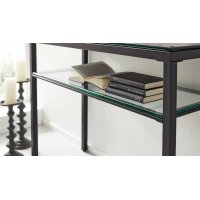 Interliving Couchtisch Serie 6210 - Konsoltisch zementgraue Keramik & schwarzer Stahl - ca. 100 x 38 cm