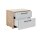 Interliving Schlafzimmer Serie 1023 – Nachtkommode Breite ca. 64 cm - Taupe & Balkeneiche, zwei Schubladen