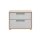 Interliving Schlafzimmer Serie 1023 – Nachtkommode Breite ca. 64 cm - Taupe & Balkeneiche, zwei Schubladen