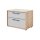 Interliving Schlafzimmer Serie 1023 – Nachtkommode Breite ca. 64 cm - Taupe & Balkeneiche, zwei Schubladen