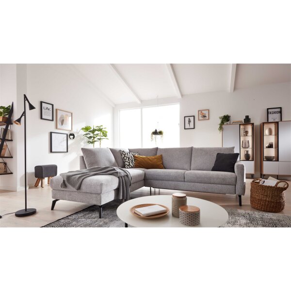 Interliving Sofa Serie 4400 - Ecksofa steingrauer Bezug GCP 39 - Stellfläche ca. 210 x 262 cm