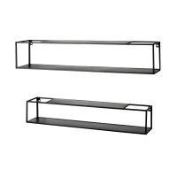 Wandregal-Set schwarzes Metall - zweiteilig