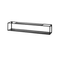 Wandregal-Set schwarzes Metall - zweiteilig