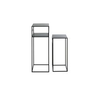 Beistelltisch-Set schwarzes Metall - zweiteilig