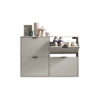 Kommodenserie Bonnie - Schuhschrank kreidegrauer Mattlack...