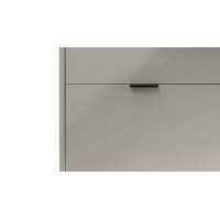Kommodenserie Bonnie - Schuhschrank kreidegrauer Mattlack - vier Klapptüren, Breite ca. 120 cm